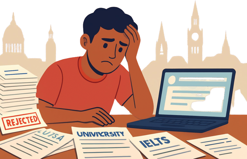 student struggling after Mistakes Indian Students Make When Applying to Study Abroad.