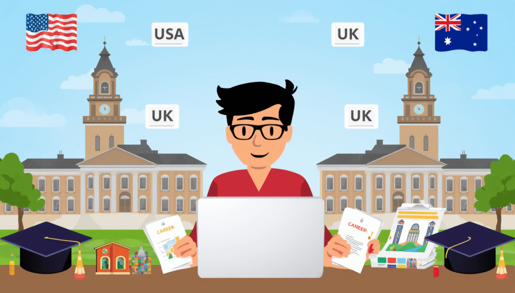 Indian student thinking how to choose the right course and university abroad