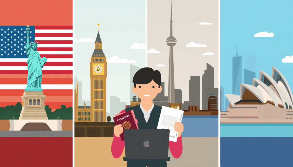 Indian student comparing top study abroad destinations including USA UK Canada and Australia in 2026